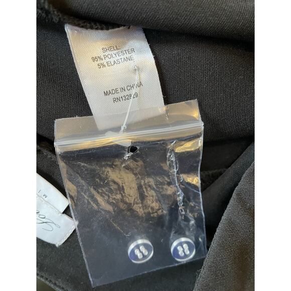 Lovers & Friends NWOT Size M Black Wide Leg Trouser Pants Hidden Snap Outseam - Picture 6 of 8